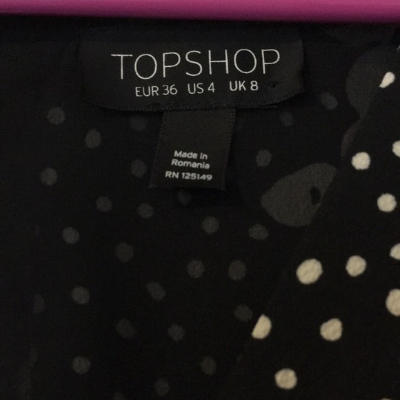 TOPSHOP Mini Dress Flower/Polka Dot Print - Picture 2 of 3